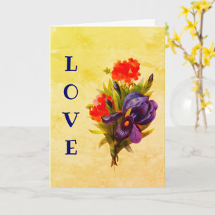 I Liebe You Blue Iris Blume Art Personalisierte Ka Karte