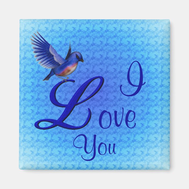 I Liebe You Bluebird Romantik Magnet (Vorne)