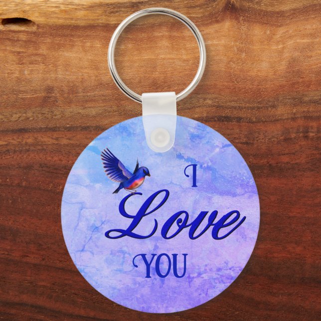 I Liebe You Bluebird Schlüsselanhänger (Vorderseite)