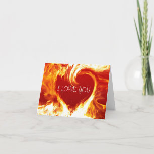 I Liebe You Burning Heart Card Karte