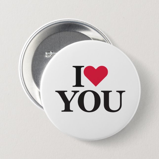 I Liebe You Button Button - Romantisches Geschenk, (Vorne & Hinten)