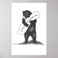 I Liebe You California Black & White Poster