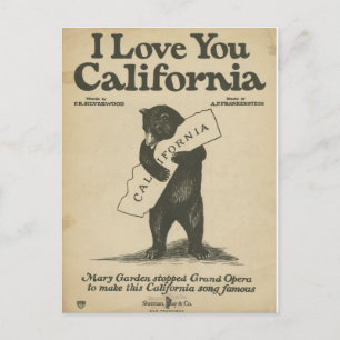 I Liebe You California Postcard Postkarte