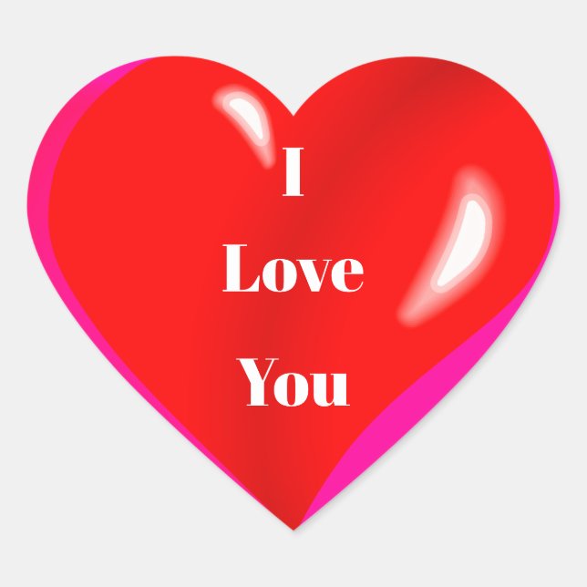I Liebe You Colorful Red Heart Aufkleber (Vorderseite)