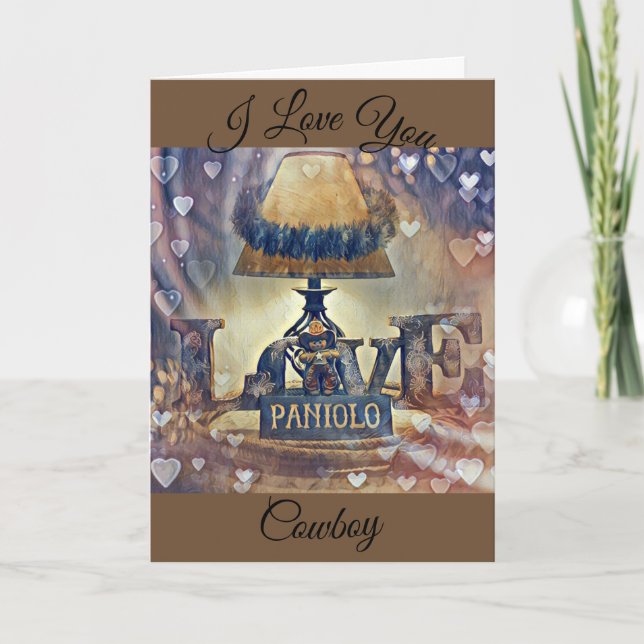I Liebe You Cowboy Karte (Vorderseite)
