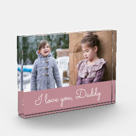 I Liebe You Daddy / Pink 2 Foto Collage Block