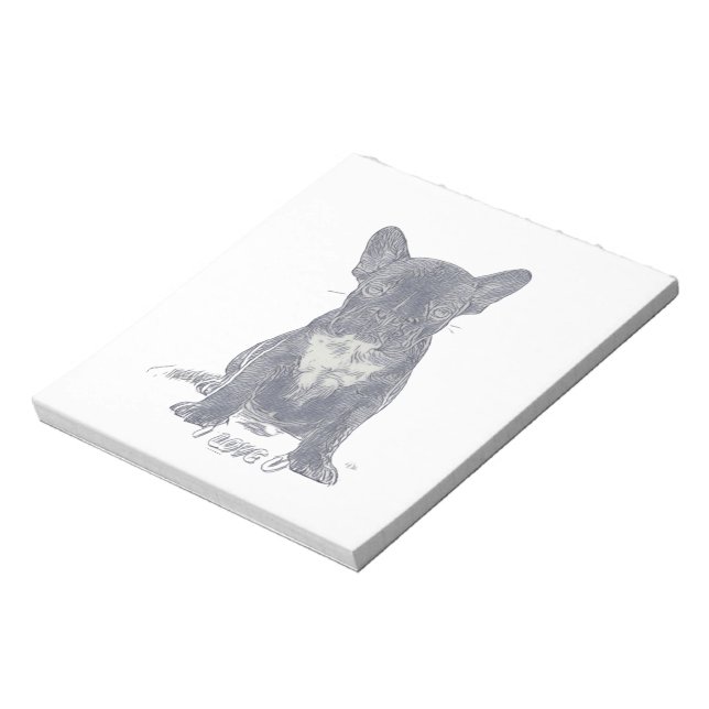I Liebe YOU - French Bulldog Notizblock (Rotiert)