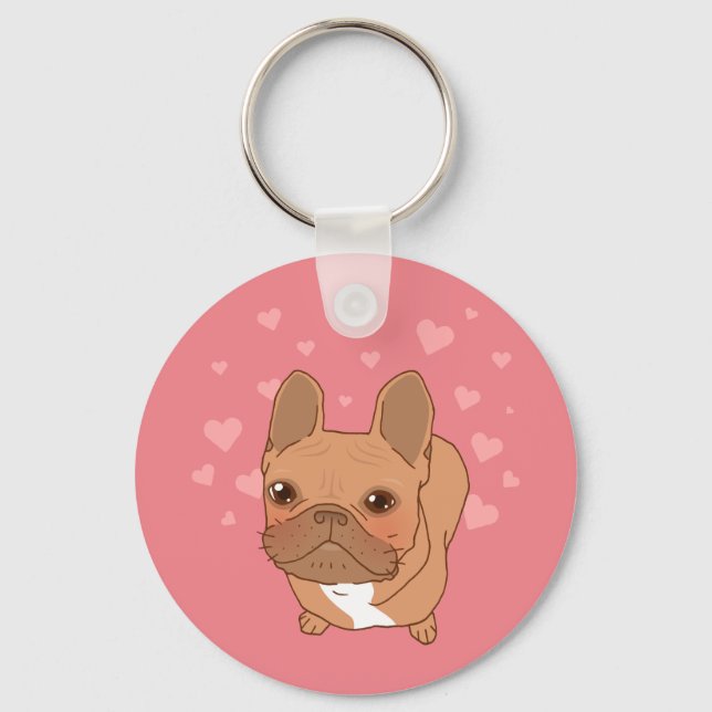 I Liebe You Frenchie Schlüsselanhänger (Vorderseite)