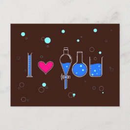 "I Liebe you", geschrieben durch Glasware-Postkart Postkarte