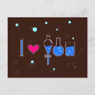 "I Liebe you", geschrieben durch Glasware-Postkart Postkarte