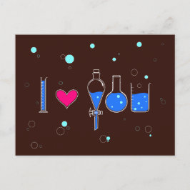 "I Liebe you", geschrieben durch Glasware-Postkart Postkarte