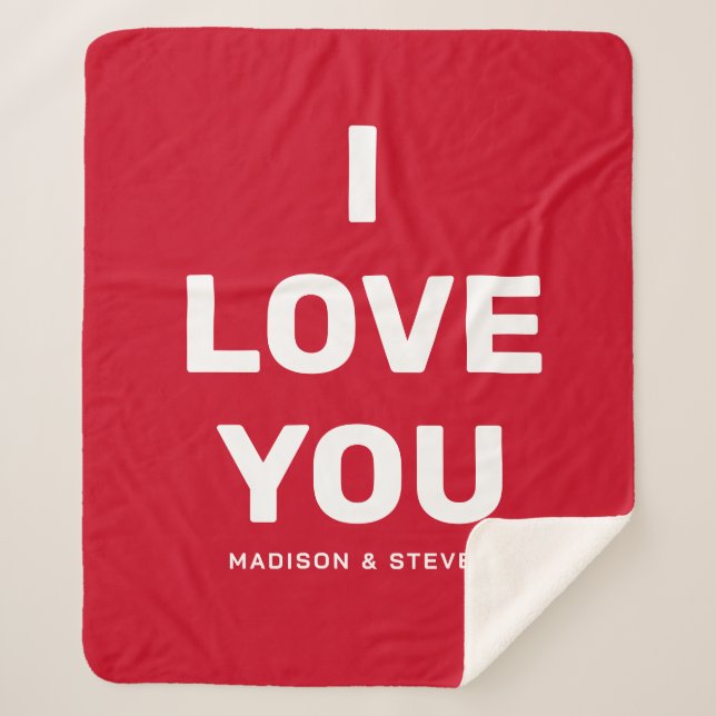 I Liebe You Girlfriend Red Valentines Personalisie Sherpadecke (Vorderseite)