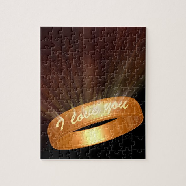 "I Liebe you" Goldener Ring (Vertikal)