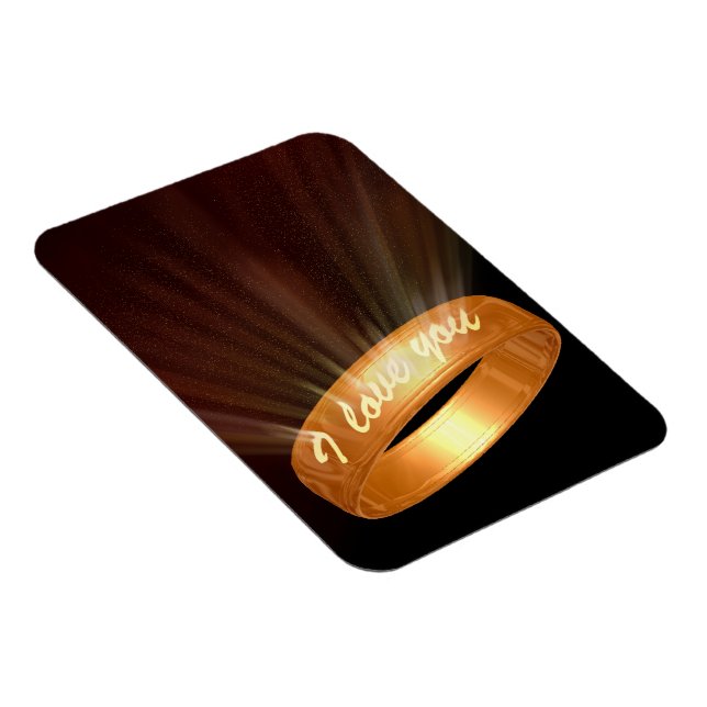 "I Liebe you" Goldener Ring Magnet (Rechte Seite)