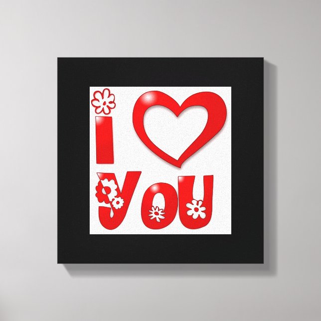 "I LIEBE YOU" GROOVY BLUME LEINWANDDRUCK (Vorderseite)