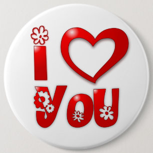 "I LIEBE YOU" GROOVY BLUME SCHALTFLÄCHE BUTTON