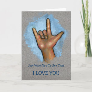 I LIEBE YOU: Hand Making ASL Sign: Gebärdensprache Karte