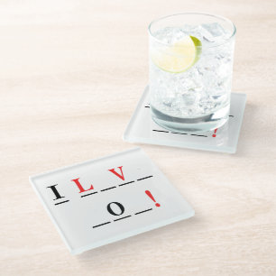 I Liebe You-Hangman Style by Shirley Taylor Glasuntersetzer