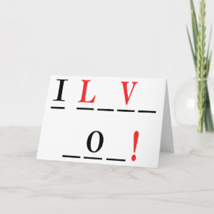 I Liebe You-Hangman Style by Shirley Taylor Karte