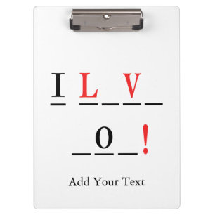 I Liebe You-Hangman Style by Shirley Taylor Klemmbrett