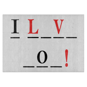 I Liebe You-Hangman Style by Shirley Taylor Schneidebrett