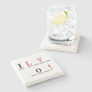 I Liebe You-Hangman Style by Shirley Taylor Steinuntersetzer