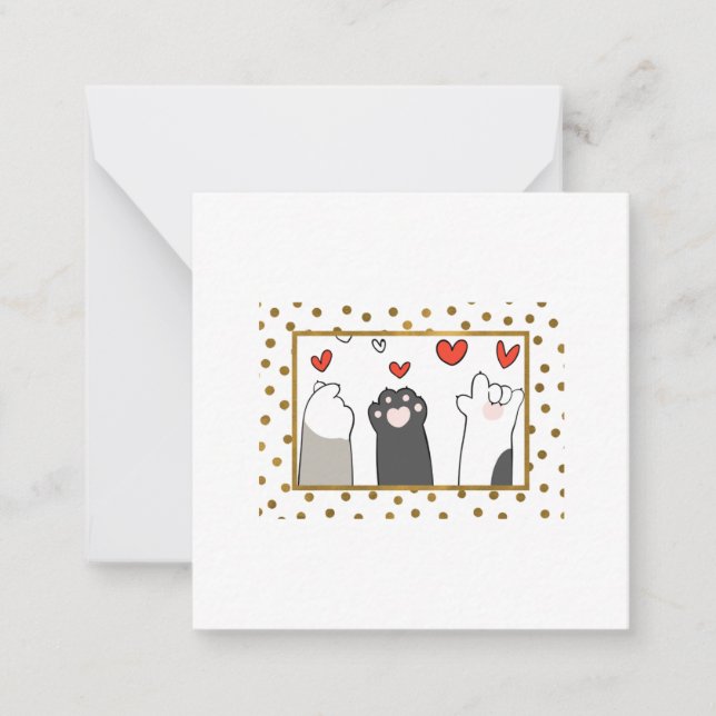 "I Liebe you" in Katzensignsprache Mitteilungskarte (Vorderseite)