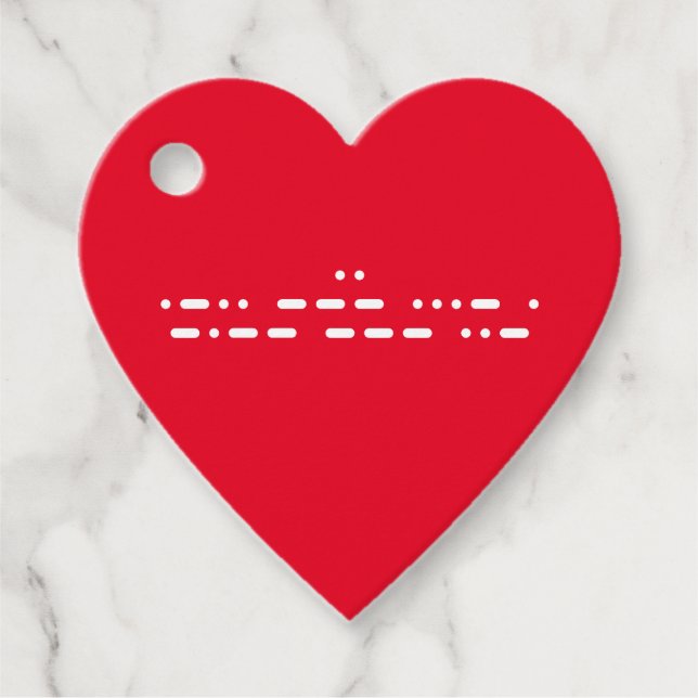 "I Liebe You" in Morse Code Geschenkanhänger (Vorderseite)