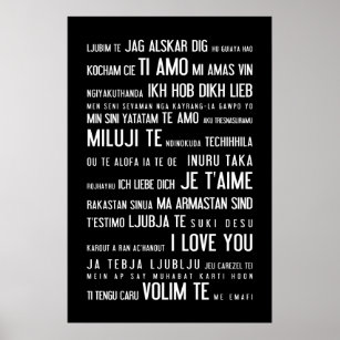 "I Liebe you" in verschiedenen Sprachen Poster