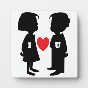"I LIEBE YOU" Junge und MÄDCHEN Fotoplatte