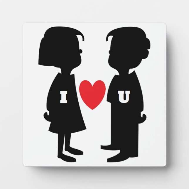 "I LIEBE YOU" Junge und MÄDCHEN Fotoplatte (Vorderseite)