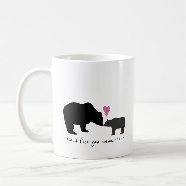 I Liebe You Mama Baby and Mama Bear Tasse (Links)