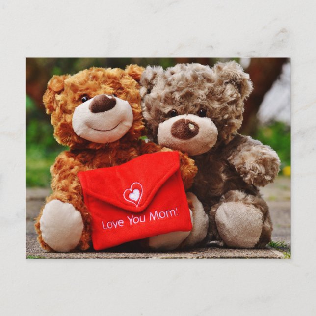 I LIEBE YOU MAMA - Niedlich & Cuddy Teddy Bears Postkarte (Vorderseite)