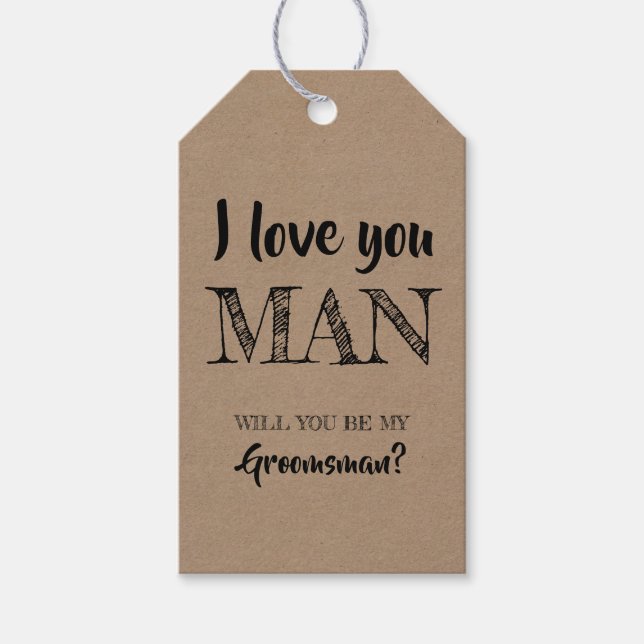 I Liebe You Man Funny Trauzeuge Geschenkanhänger (Vorderseite)