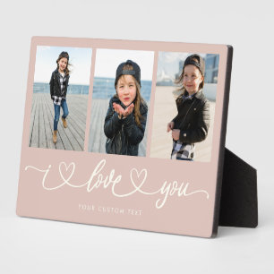 I Liebe You Modern Heart Script Foto Collage Fotoplatte