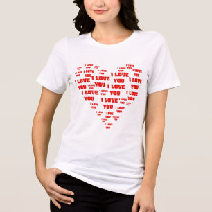 I Liebe You Modern Red Typografy Liebe Heart Tri-Blend Shirt