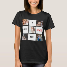 "I Liebe you Mom" niedlich 5 Foto Collage T - Shir T-Shirt