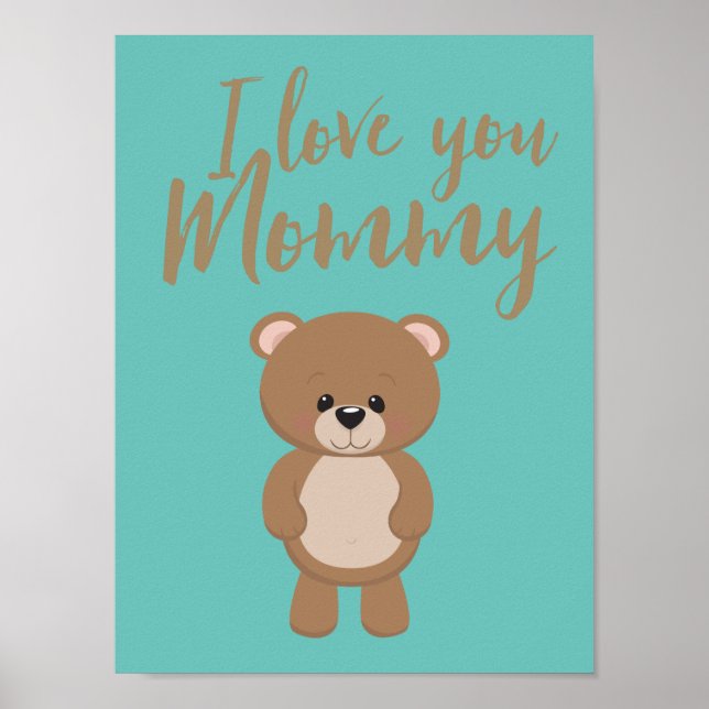 "I Liebe You Mommy" Poster 9.19" x 12.25", Matte (Vorne)
