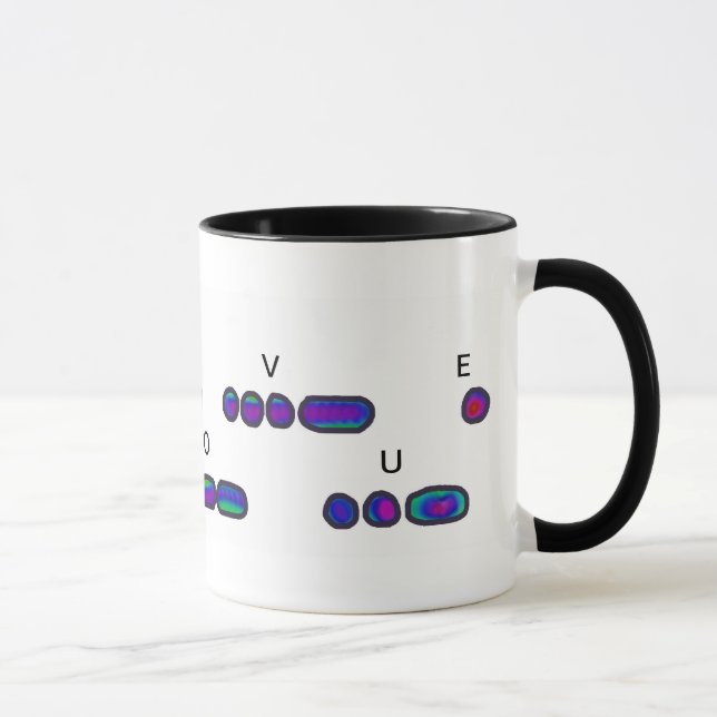 I LIEBE YOU Morse Code Psychedelic Tasse (Rechts)