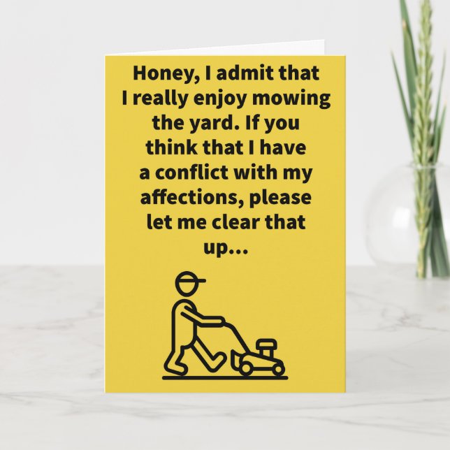 I Liebe You Mower Anniversary/Birthday Card Karte (Vorderseite)
