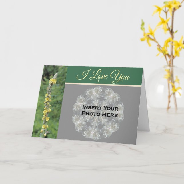 I Liebe You Mullein Blume Personalisiertes Foto Karte (Gelbe Blume)
