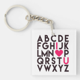 I LIEBE YOU - Niedlich Romantik Alphabet Schlüsselanhänger