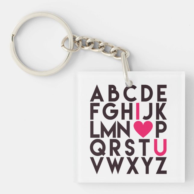 I LIEBE YOU - Niedlich Romantik Alphabet Schlüsselanhänger (Vorderseite)