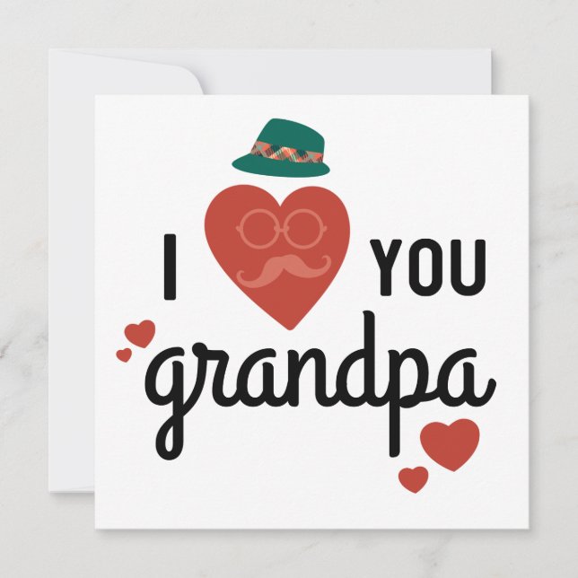 I Liebe You Opa // Novelty Vatertag Leere Karte (Vorderseite)