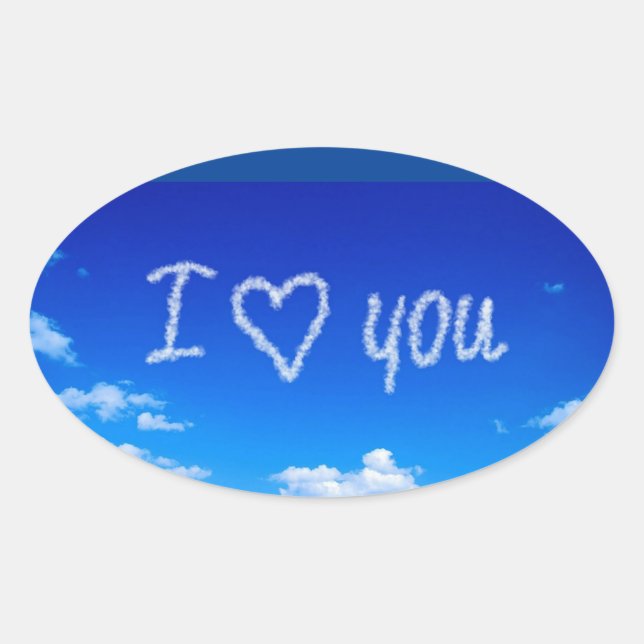 "I Liebe You" Ovaler Aufkleber (Vorderseite)