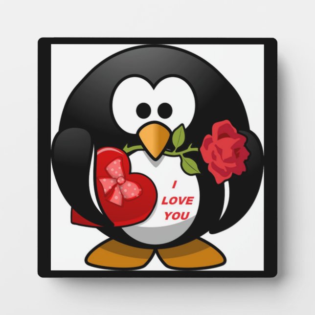 "I LIEBE YOU" PENGUIN FOTOPLATTE (Vorderseite)