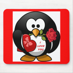 "I LIEBE YOU" PENGUIN MOUSEPAD