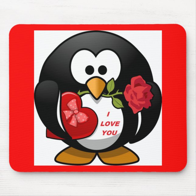"I LIEBE YOU" PENGUIN MOUSEPAD (Vorne)
