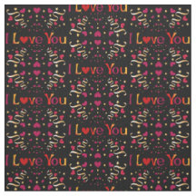 I LIEBE YOU Red Heart Gold Ribbon Black Valentine