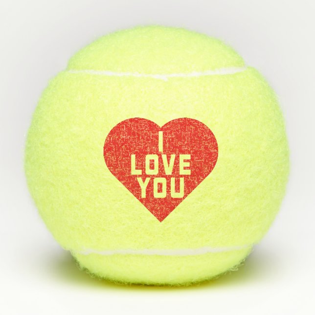 I Liebe You Red Heart Tennisbälle (Vorderseite)